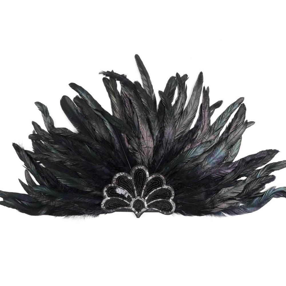 Stage Performance Showgirl Headband Brazilian Carnival Feather Headdress Hair Band  Carnival Events