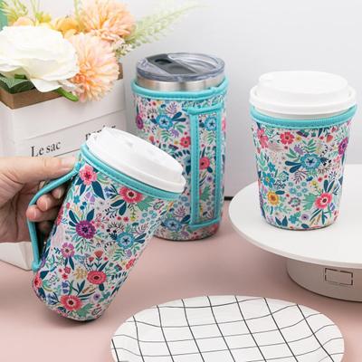 3Pcs Reusable Iced Coffee Sleeves Heat Resistant Fits 16-32 Oz Cups Stretchable Cup Sleeves for Hot And Cold Drinks