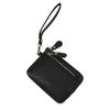 Vintage PU Leather Short Wallet With Zipper Coin Pocket Multiple Card Slots And Wrist Band Casual Portable Card Clip
