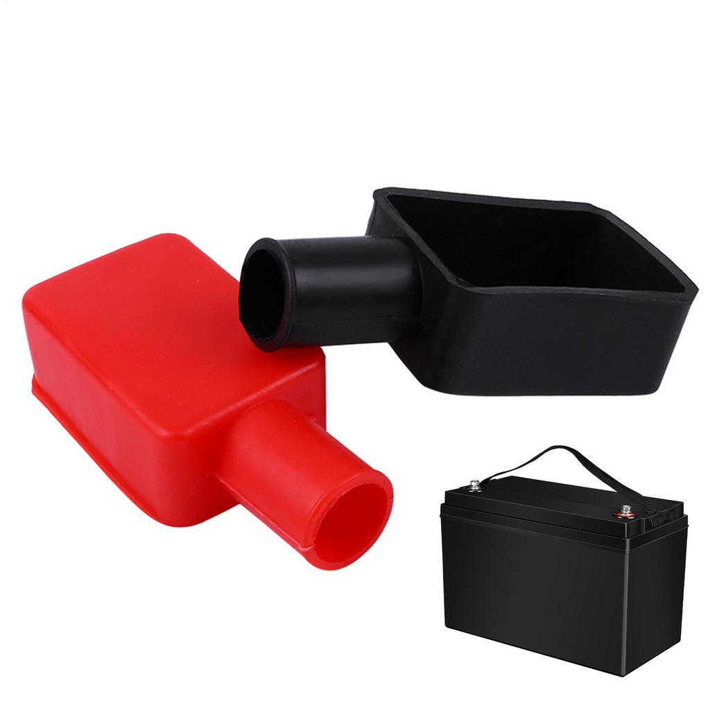 2pcs Car Battery Pole Positive and Negative Protection Cover Soft Plastic Flexible Battery Terminal Insulator Protective