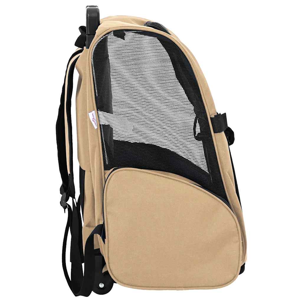 Carrito para Mascotas 3 en 1 Beige 48 x 32 x (57 106) cm Tela Oxford