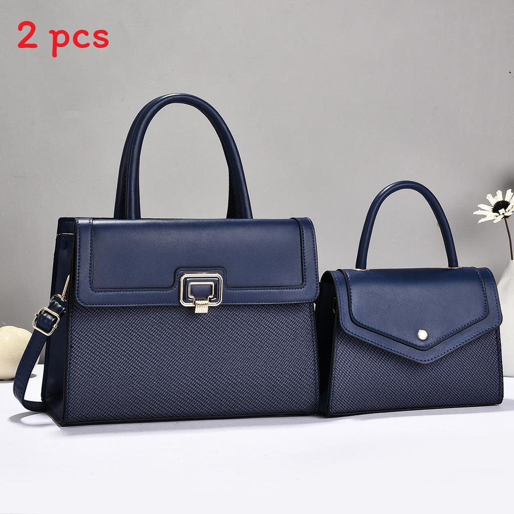 Womens Handbag Set Pu Lock Closure With Inner Pockets For Daily Use