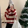 Lazy Wind Autumn and Winter Striped Pullover for Women's Autumn and Winter New Wear Loose Knitted Sweater for Women