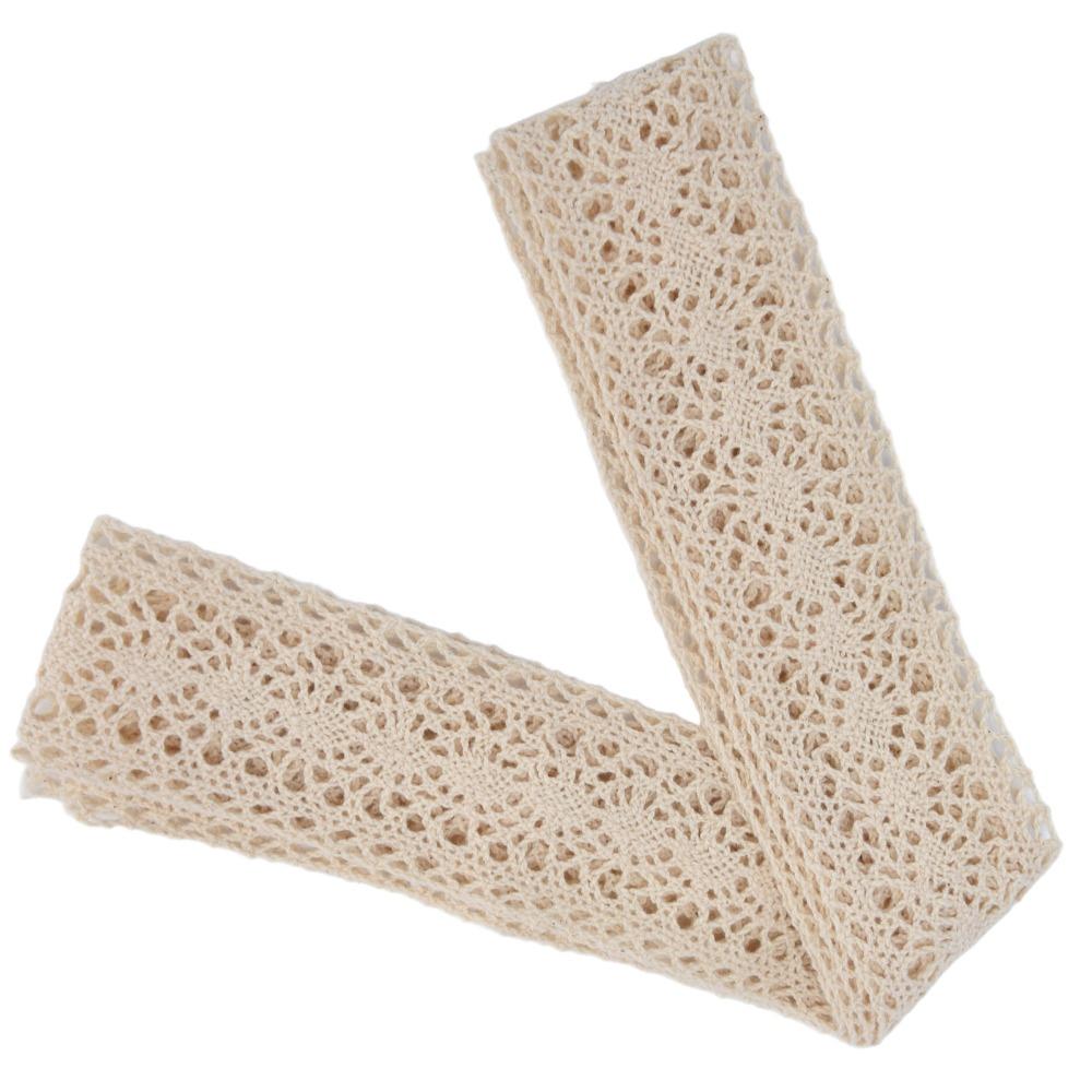 1pcs Beige Cotton Lace Trim 1.6in Wide DIY Sewing Lace Elegant Crochet Lace Ribbon For Decoration