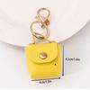 Amazon Change Bag Mini Small Storage Bag PU Leather Solid Color Square Bag Keychain Accessories Car Pendant