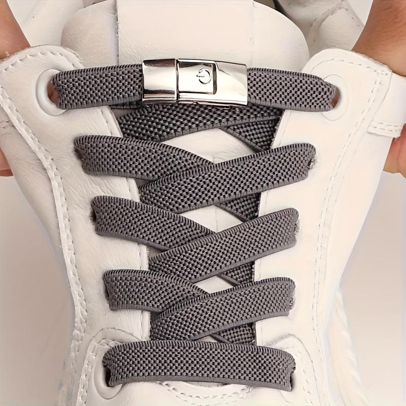 1 Paar Packung No-Tie Elastische Schnürsenkel, Bequeme geschnallte Netz-Schnürsenkel, Unisex für Freizeitschuhe, Board-Schuhe & Sneaker