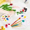 7Pcs Kids Paintbrush Palettes Smearing Tool Set, Toddler Watercolor Paint Brush and Flat Tip Craft Paint Brushes