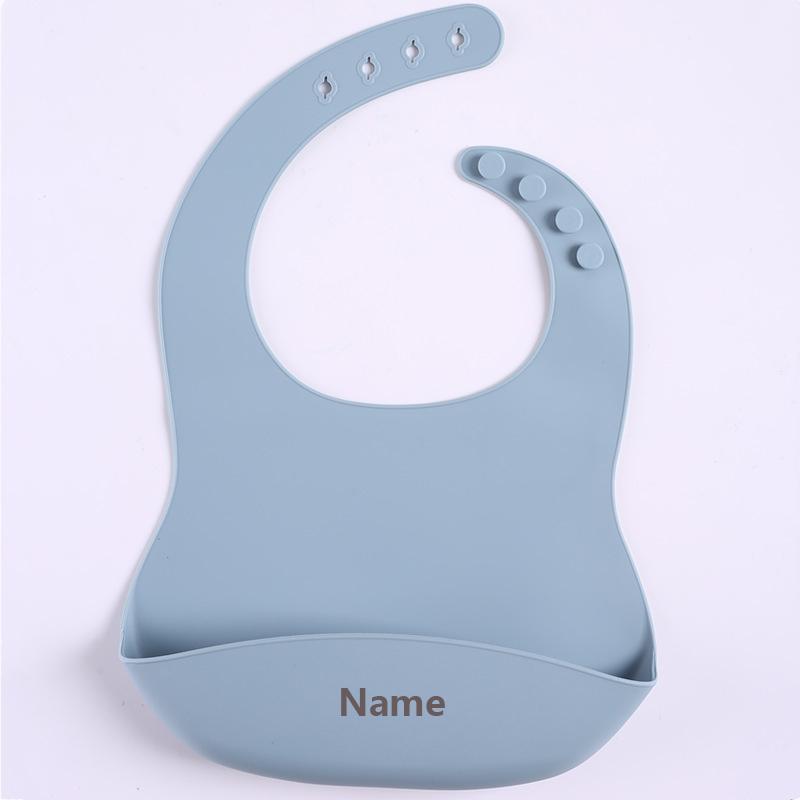 Silicone Bib Infant Drool Catcher Including Free Name High Quality Durable Design Safe for Children Engraving Imaginative Gifts Ideal for Boys Plus G