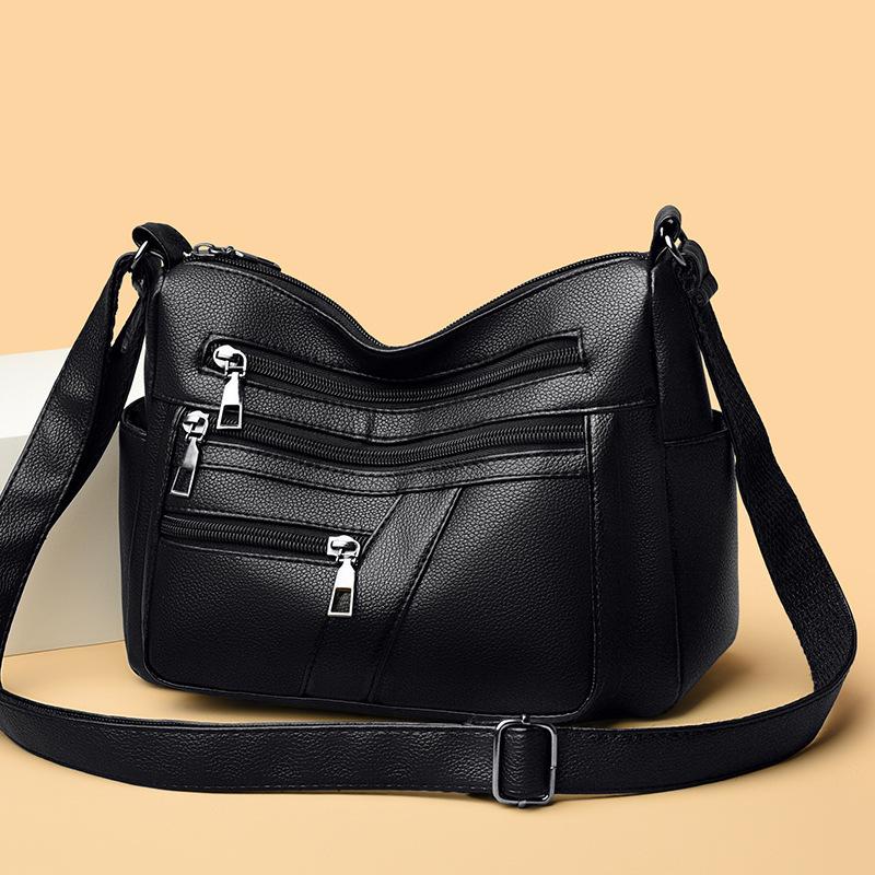 Fashion Crossbody Bag 2025 Hot Soft Multi-layer Joker Shoulder Bag PU Waterproof Large-capacity Multi-pocket Practical Messenger Bag