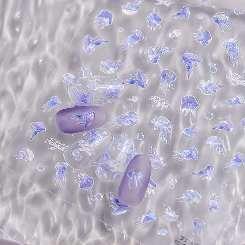 

Shell Light Fantasy Jellyfish Nail Sticker Tomoni Japanese Style Beach Ocean Wind Nail Sticker Nail Beauty Ornament Shell light dream jellyfish 4222