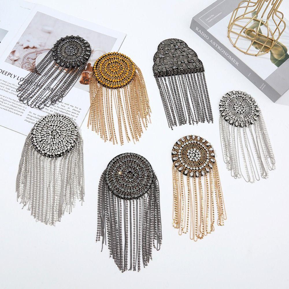 1PC Tassel Chain Shoulder Epaulette Badges Epaulet Epaulette Fabrics Dress Coat Accessories