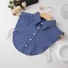 Versatile Blue Plaid Faux Collar for Girls: Multifunctional Layer for Spring, Autumn, and Winter
