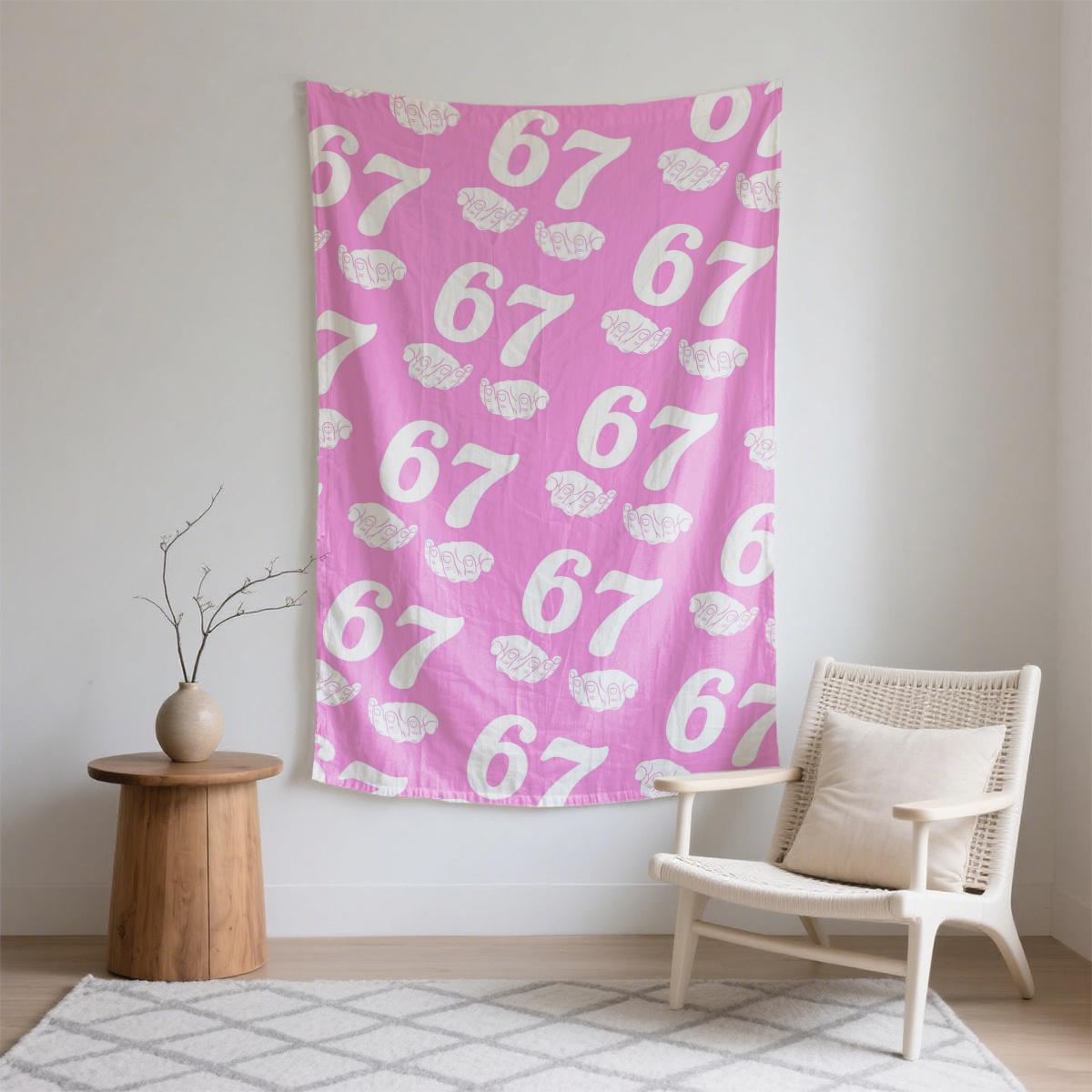 

Повторяющийся узор 6 7 и ручной работы Цифровая печать Полиэстер Настенный гобелен Подходит для использования в гостиных спальнях офисах барах вечеринках 74x94cm(29x37in)