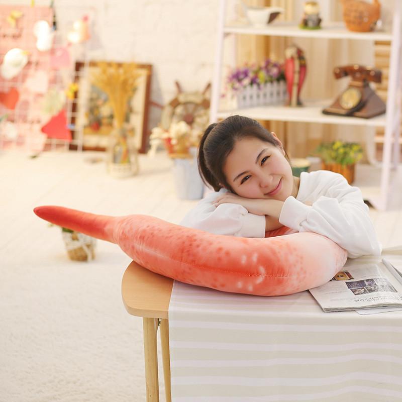 1 Stück 100cm Riesen Kreative Plüsch Geschälte Garnelen Stofftier Plüschtiere U Nackenkissen Garnelen Kissen P