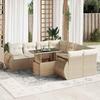 VidaXL Garden Lounge Set with Cushions 9 Pcs Beige Braided Resin 3326609