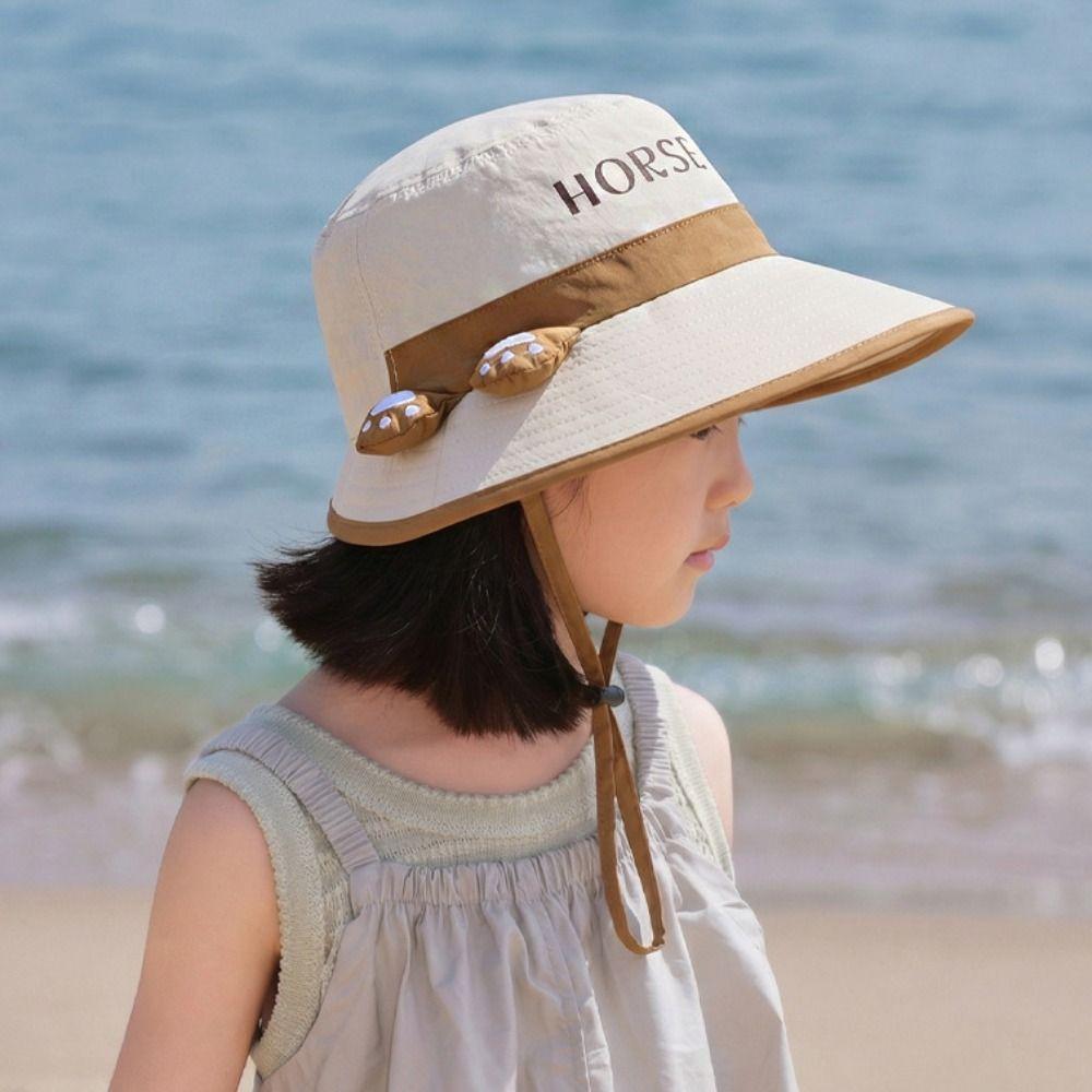 Big Brim Children's Sun Hat Sun Protection Children Beach Cap Kids Whistle Sunscreen Hat  Spring