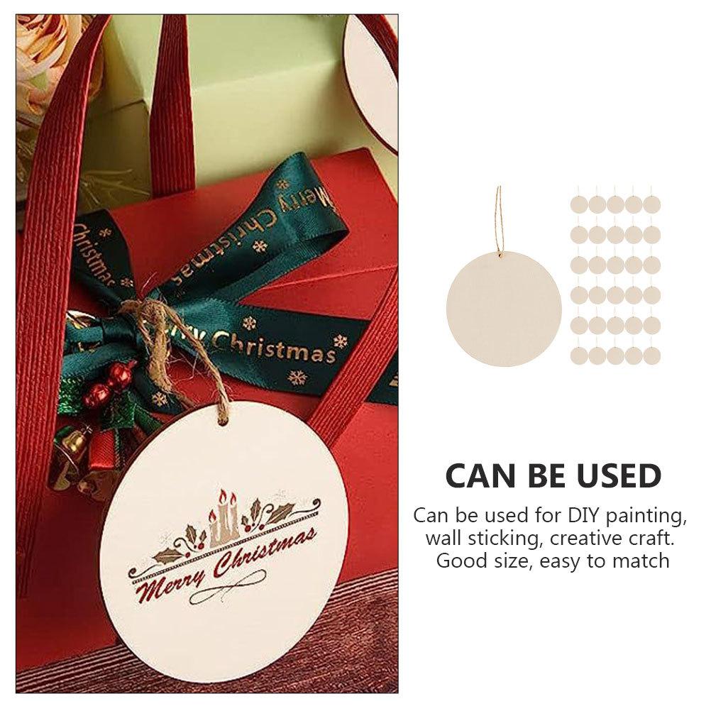 1 set Wooden Tag Plaque Unfinished Round Wood Slices Thick Smooth Diy Craft Supplies For Wall Decor Hanging Ornaments Blank