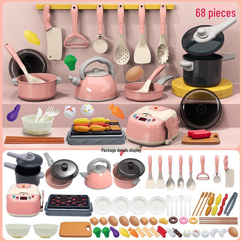Kids' Kitchen Play Set: Pretend Cookware & Tableware for Boys and Girls