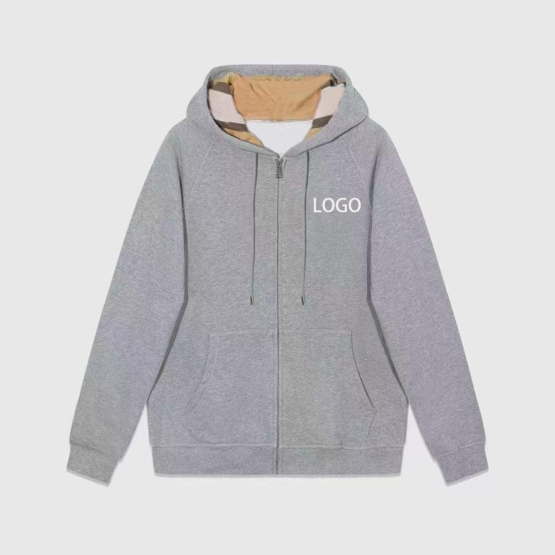 Унисекс худи в британском стиле: Вельветовый кардиган на молнии Весна/Осень с индивидуальным логотипом L
