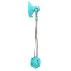 Suction Cup Dog Chewing Toy Molar Spherical Leaker Sucker Bell Dog Rope Ball Toy for DogsLake Blue
