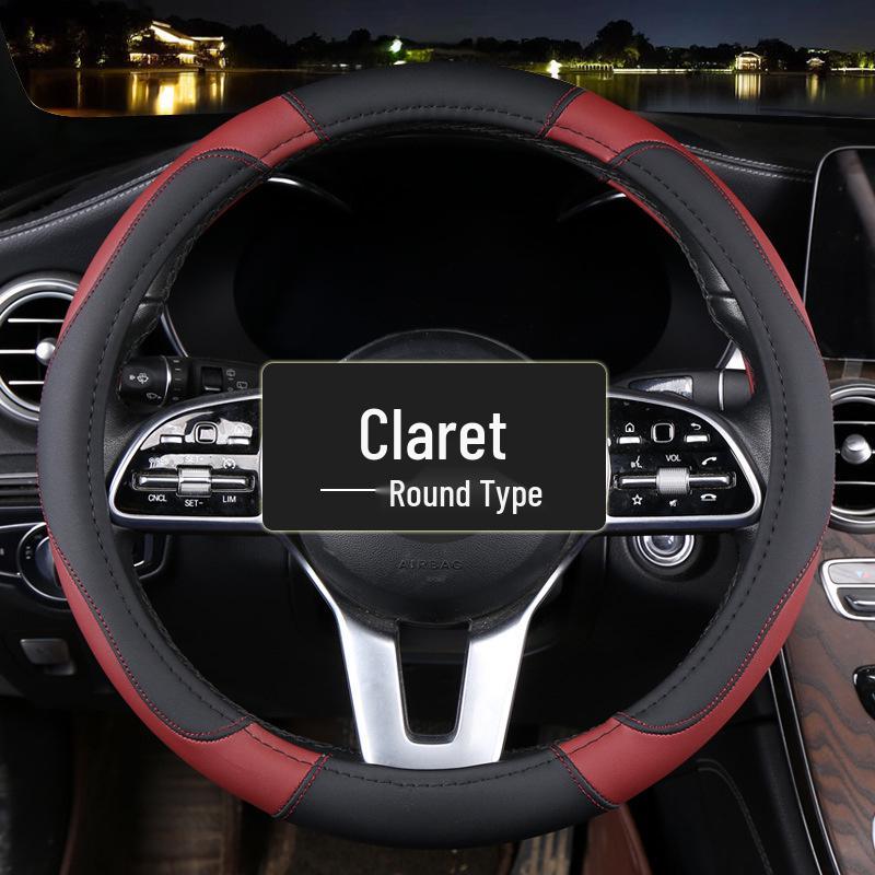 Women's Universal Cartoon Steering Wheel Cover - Four Seasons Carbon Fiber Texture