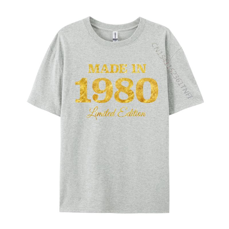 Vintage Made In 1980 Limited Edition 44th Birthday Printed On Normal Tops & Tees NEW YEAR DAY Camisa Cotton Youth T-Shirt