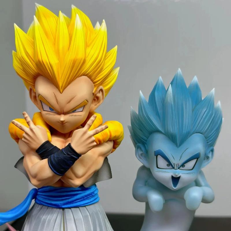 In Stock 1/6 New Cs Super Saiyan Gotenks Action Figures 25cm Pvc Toys Double Headed Statue With Base Anime Model Light-Up Boy Gi