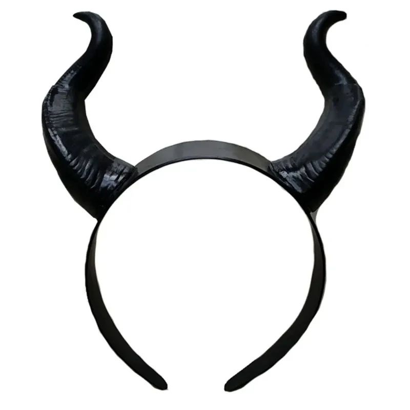 

Bull Horn Headband Hair Accessory Women s Black Queen Witch Demon Horns Headpiece Cosplay Christmas Halloween Party Headband