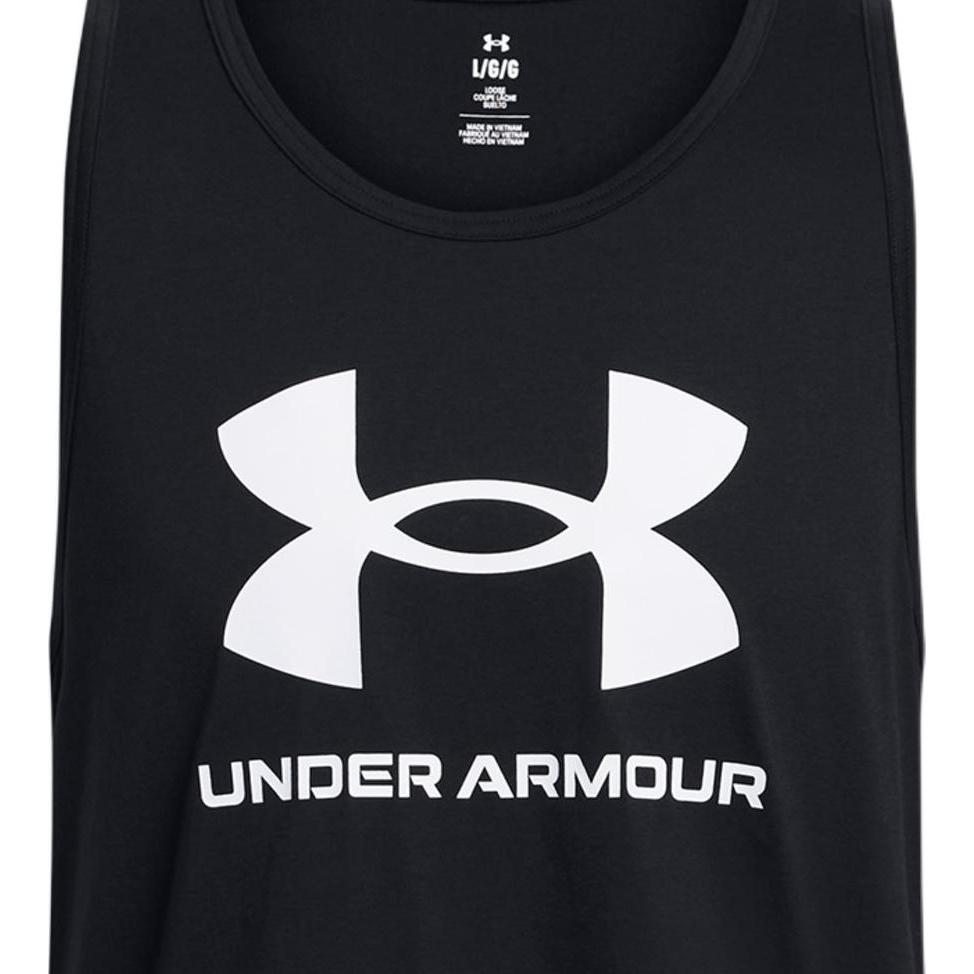 Under Armour Sportstyle Logo Print Sleeveless Hoodie Vest Men Tops Black 1382883-001