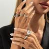 5Pcs Set Goth Crystal Open Ring For Women New Trend Geometric Adjustable Knuckle Rings New Year Party Jewelry Gift