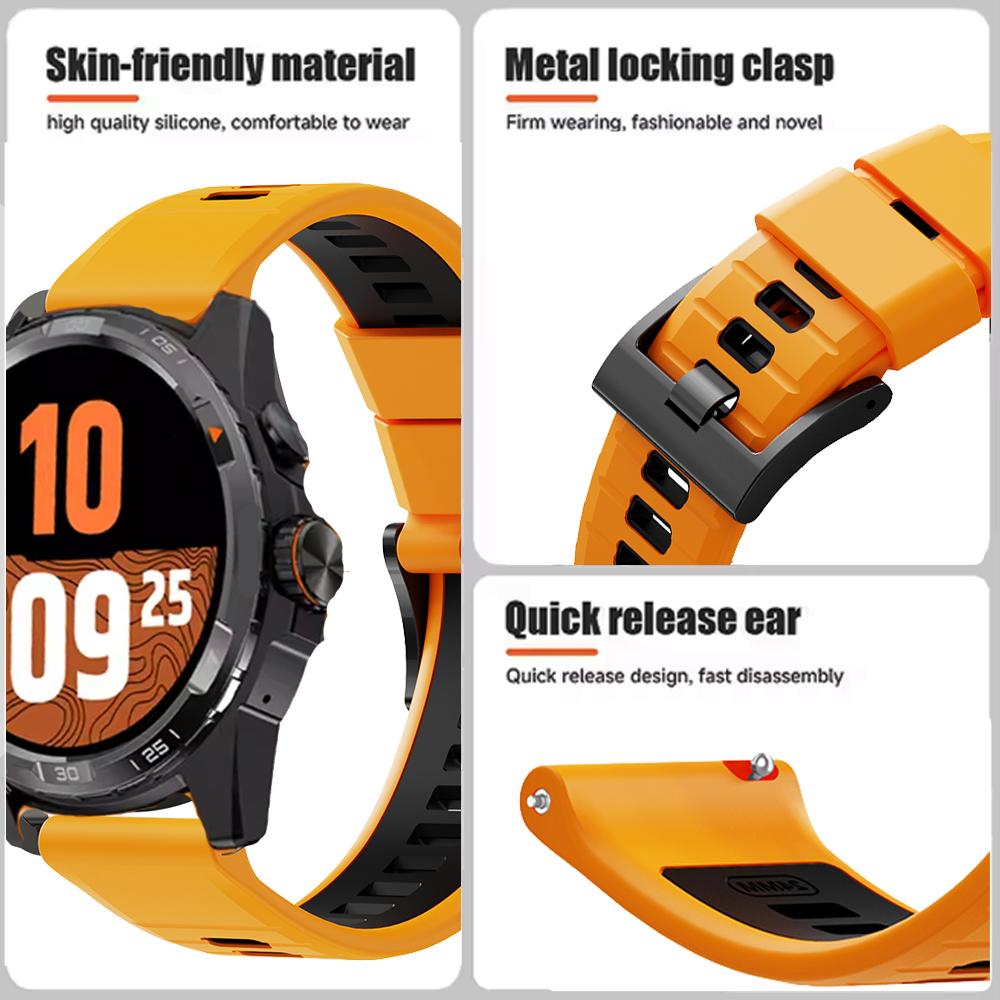 Športový dvojfarebný silikónový 24mm remienok pre Garmin Venu X1 Náramok pre Garmin Venu X1 TicWatch Pro 5 Enduro Remienok na hodinky