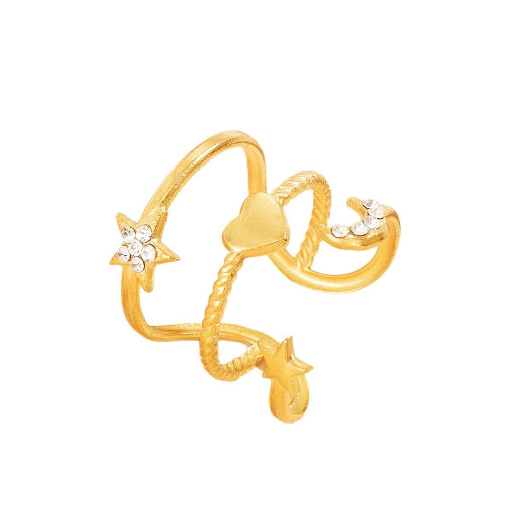 Personalized Stackable Heart, Star & Moon Stainless Steel Ring for Women