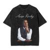 Asap Rockys Pop Washed T Shirt Streetwear Hip Hop Novelty T-Shirts Tees Tops Men Women 100% Cotton Oversize Summer