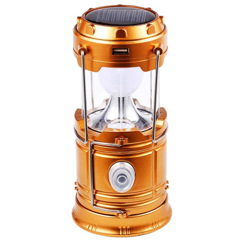Solar Portable LED Lantern Telescopic Flashlight USB Rechargeable Torch Tent Lamp Outdoor Camping Emergency Work Light