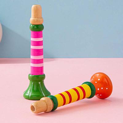 2 stuks Houten Trompet Speelgoed voor Kinderen Fluit Hoorn Muziekinstrument Vroeg Educatief Montessori Speelgoed Geluidstraining Spellen TMZ