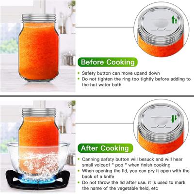 ABWR-100 Pcs Wide Mouth Canning Lids For Ball, Kerr Jars,86Mm Leakproof Mason Jar Lids,Split Type Jar Lids,For Mason Canning