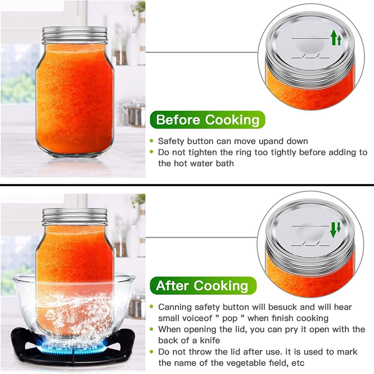 

ABWR-100 Pcs Wide Mouth Canning Lids For Ball, Kerr Jars,86Mm Leakproof Mason Jar Lids,Split Type Jar Lids,For Mason Canning срібний