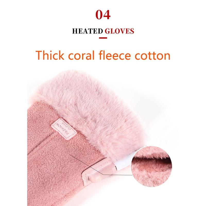 Women Warming Gloves for Outdoor USB Heating Gloves for Ladies