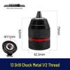 13mm All-Metal Drill Chuck 1/2" Thread for Bench and Impact Drills