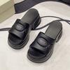 New thick-soled heightening muffin slippers women's summer new versatile skirt light slope heel one-word sandals