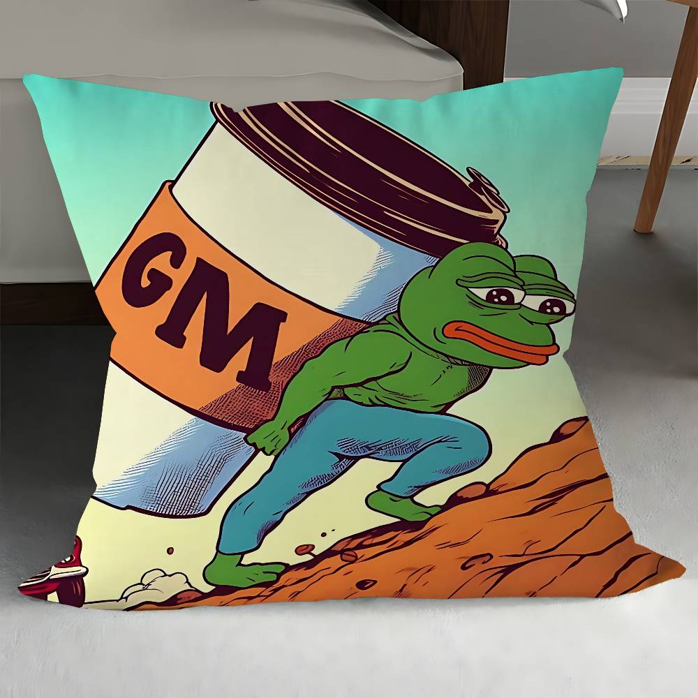 Cartoon P-Pepe The Frog Pillow Cover Design Cushion Cover Decor Holiday Decorati