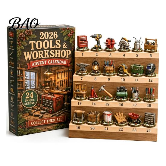 Acrylic Miniature Props 2026 Career Advent Calendar, 24-Day Countdown Box with Mini Occupation Calendar Figures, Community Helper Ornament Set,