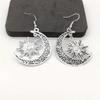 Vintage Sun & Moon Earrings Jewelry for Women Girl Alloy Charms Pendant Bohemian Accessories