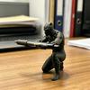 Kneeling Hero Pen Stand, 3D Printed Dark Style Desk Organizer, Action Figure Pencil Holder for Office, Collectible Gift