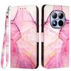 For Xiaomi Redmi Note 15 Pro 5G Case with Strap Marble Pattern Leather Phone Cover Card Holder