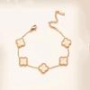 Titanium steel four leaf clover five flower bracelet, fashionable and versatile, women's 18k lucky grass bracelet accessory