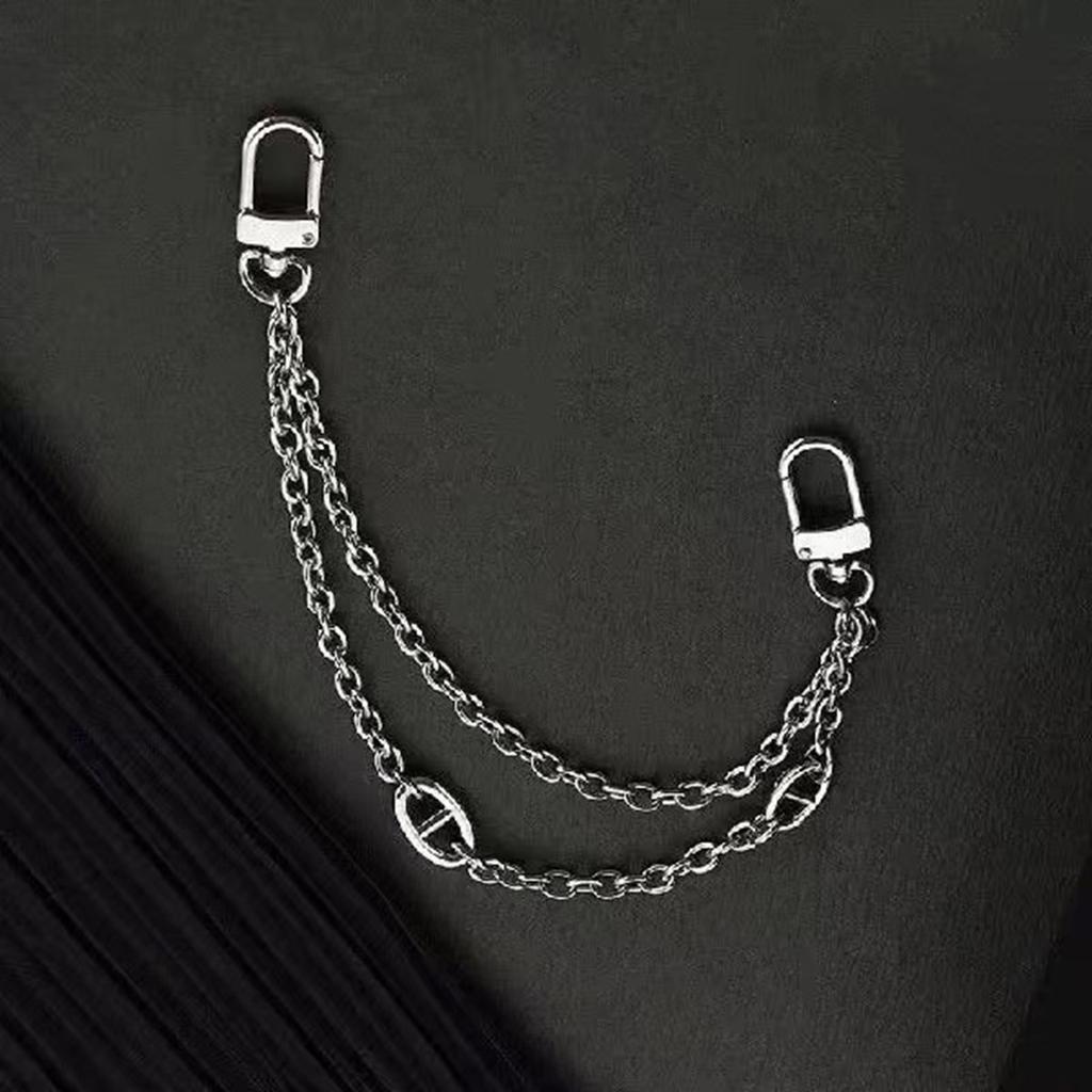 Double Layers Bag Chain Metal Bag Strap with Buckles Retro Purse Chain Charms for Shoulder Crossbody Bag Decoration