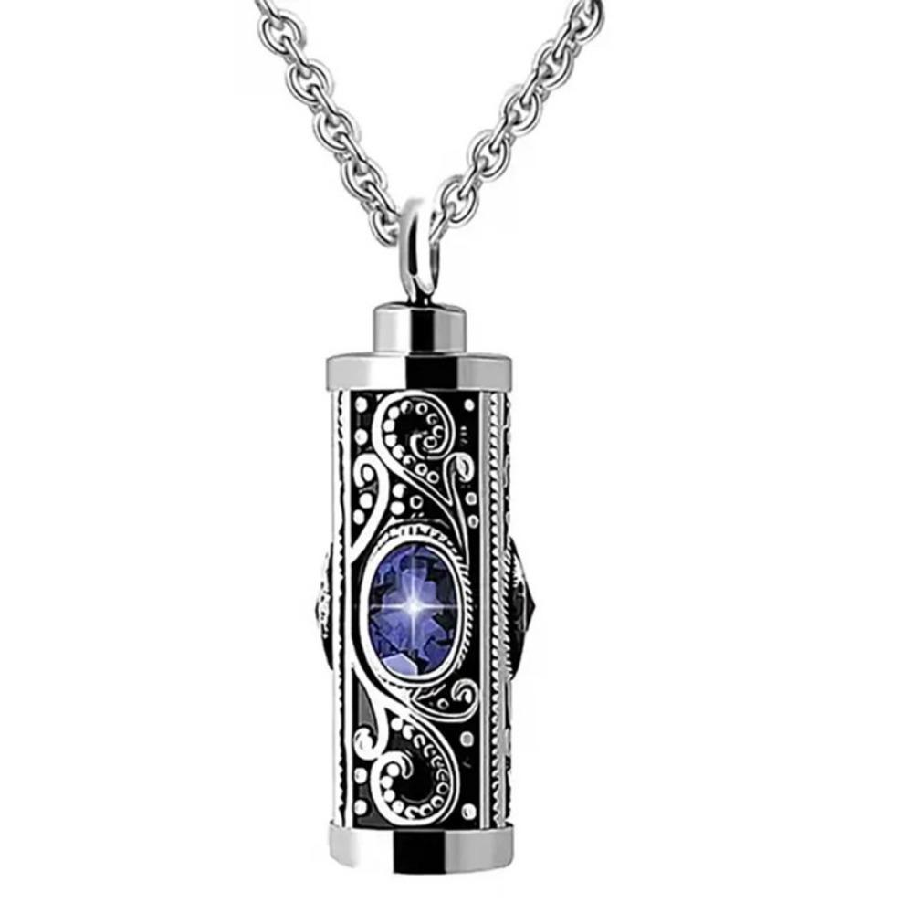 Crystal Cremation Urn Necklace Birthstone Ashes Pendant Memorial Jewelry Keepsake Jewelry