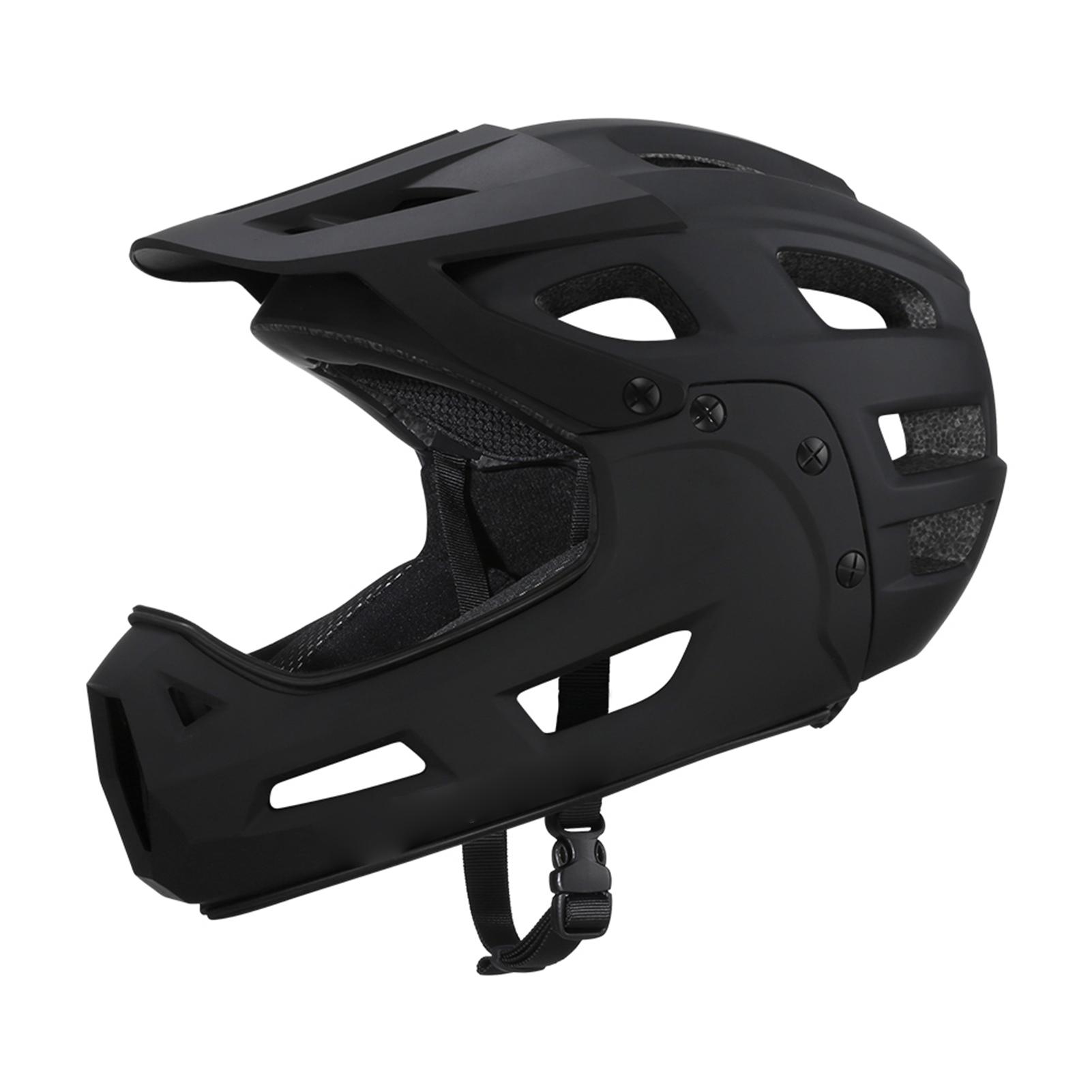 Mountain Bike Helmet Full Face Bike Helmet Adult Men Cycle Helmet with Detachable Chin Guard and Visor for Mountain чёрный