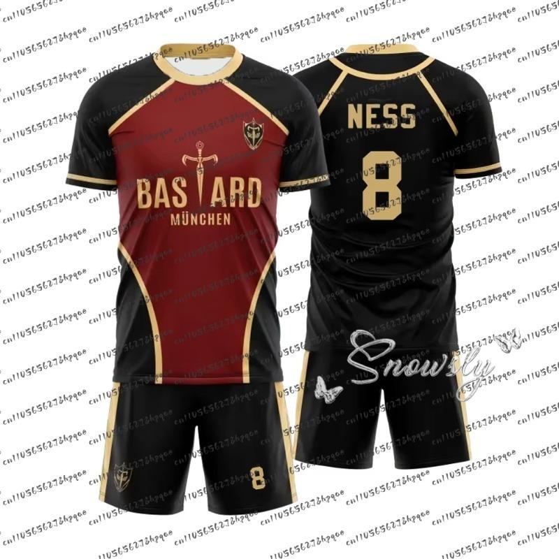 Anime Blue Lock Michael Kaiser Set Trendy Cosplay Costumes ISAGI Bastard Munchen NESS Football Shirt 3D Printing Soccer Uniform XXS